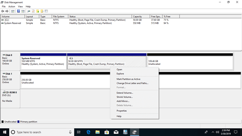 Extend partition DM