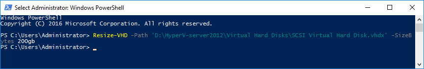 Expand Hyper-V disk