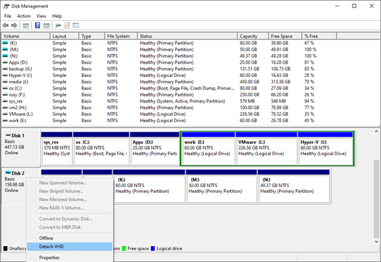 Detach VHD