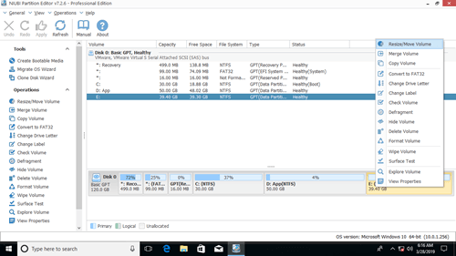 Resize Move Volume