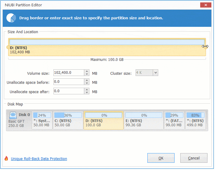 Shrink volume D