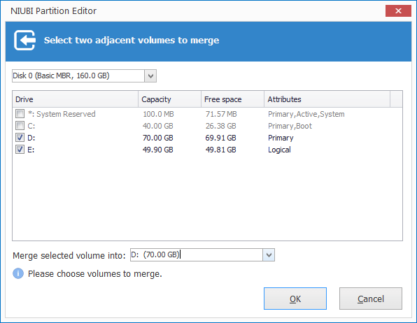 Merge volumes
