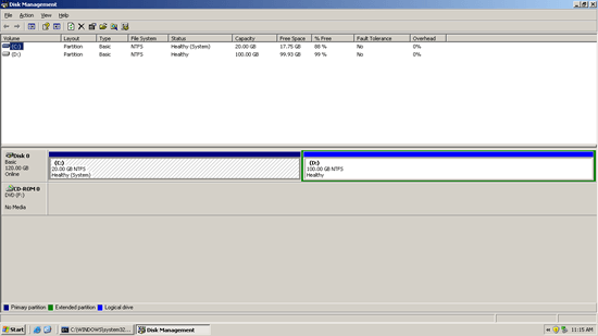 Partition extended