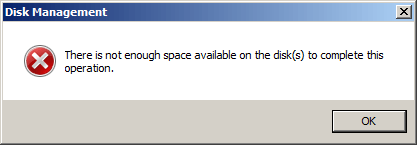 Shrink error