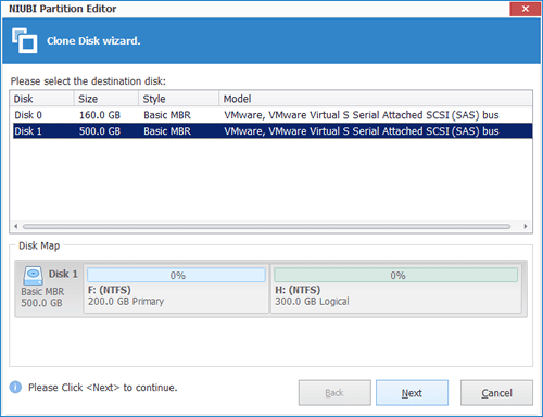Select disk