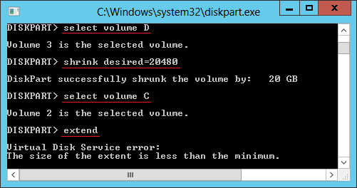 Extend error