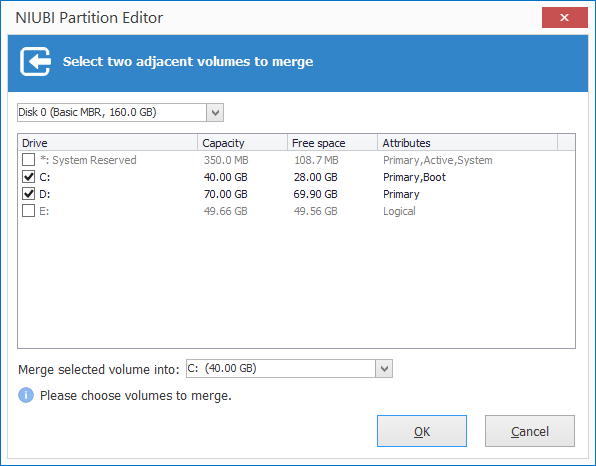 Select volume