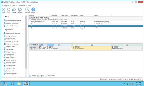 Combine unallocated to E