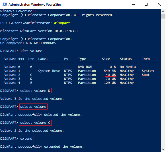 Powershell extend