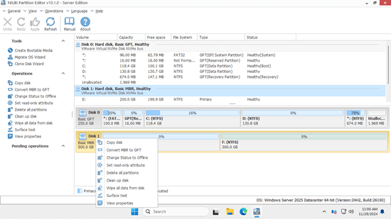 Disk operations